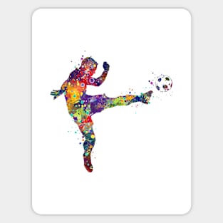 Soccer Boy Watercolor Splatters and Splashes Gift Sticker